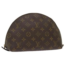 Louis Vuitton-LOUIS VUITTON Monograma Trousse Demi Ronde Cosmetic Pouch M47520 Autenticação de LV 66423-Monograma