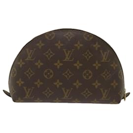 Louis Vuitton-LOUIS VUITTON Monogram Trousse Demi Ronde Cosmetic Pouch M47520 LV Auth 66423-Monogram