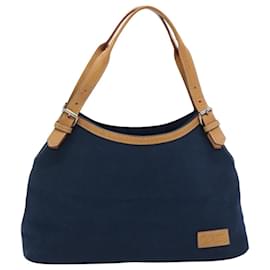 Burberry-BURBERRY Blue Label Tote Bag Canvas Navy Auth ti1535-Navy blue