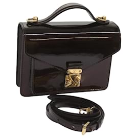Louis Vuitton-LOUIS VUITTON Monogram Vernis Monceau BB Bag 2way Amarante M91580 LV Auth 66269A-Other