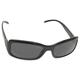 Chanel-CHANEL Sunglasses plastic Black CC Auth ep3334-Black