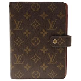 Louis Vuitton-LOUIS VUITTON Monogramm Agenda MM Tagesplaner Cover R20105 LV Auth 66255-Monogramm