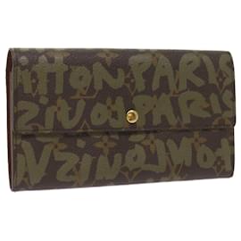Louis Vuitton-LOUIS VUITTON Monogramm Graffiti Porte Monnaie Credit Khaki M92188 LV Auth 66413-Khaki,Monogramm