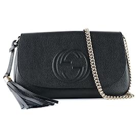 Gucci-GUCCI Handbags Soho Chain-Black