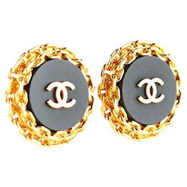 Chanel-Boucles d'oreilles Chanel CC-Doré