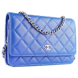 Chanel-Borse CHANEL Portafoglio con catena-Blu