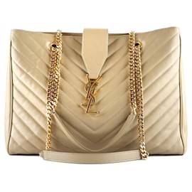Saint Laurent-SAINT LAURENT Handbags Shopping monogramme-Beige
