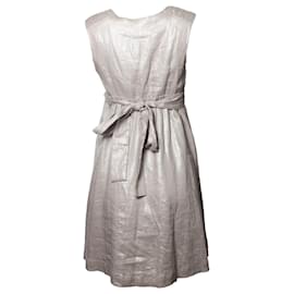Hoss Intropia-HOSS INTROPIA, Metallic beaded dress with ribbon-Silvery