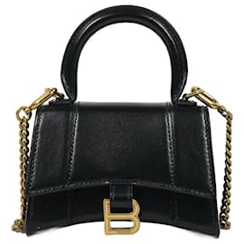 Balenciaga-BALENCIAGA Black 'Hourglass XS' shoulder bag-Black