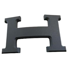 Hermès-fibbia per cintura Hermès 5382 in metallo con finitura nera opaca PVD nuova 32mm-Nero