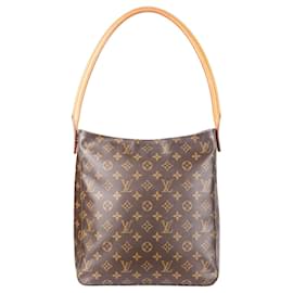 Louis Vuitton-Louis Vuitton Bolsa de ombro GM com monograma em lona-Marrom