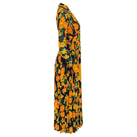Autre Marque-Vestido amarillo con estampado floral de Balenciaga-Multicolor
