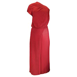 Autre Marque-Scanlan Theodore Red Pleated One Shoulder Dress-Red
