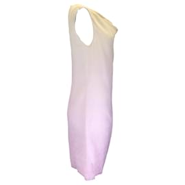 Autre Marque-Armani Collezioni Ivory / Lilac Ombre Effect Sleeveless Draped Silk Dress-Purple