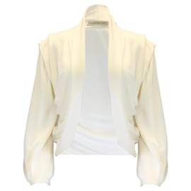 Autre Marque-Balenciaga Ivory Draped Open Jersey Jacket-Cream