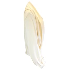 Autre Marque-Balenciaga Ivory Draped Open Jersey Jacket-Cream