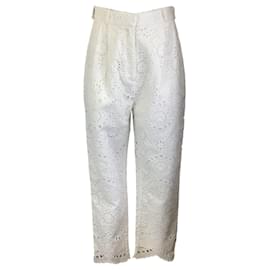 Autre Marque-Pantaloni Zimmermann con occhielli affusolati Bowie color avorio-Bianco