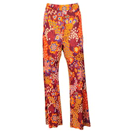 Autre Marque-La forradaJ Rojo / Pantalones elásticos de punto con estampado multicolor naranja-Multicolor