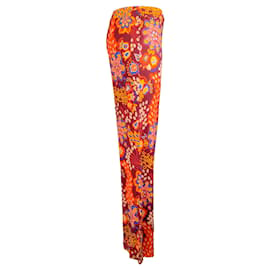 Autre Marque-La doubléJ Rouge / Pantalon stretch en jersey imprimé multicolore orange-Multicolore