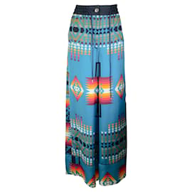 Autre Marque-Sacai Turquoise Multi Aztec Print Satin Pants-Multiple colors