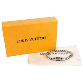 Louis Vuitton-Pulseira Louis Vuitton Monograma Eclipse-Prata