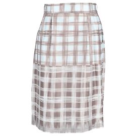 Saia Midi Xadrez Loro Piana em Seda Multicolor Outro Impressão em python