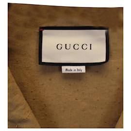 Gucci-Gucci Orgasmique Patch-Hemd aus brauner Baumwolle-Braun