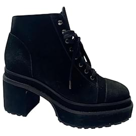 Autre Marque-Cult Gaia Ankle Boots in Black Suede-Black