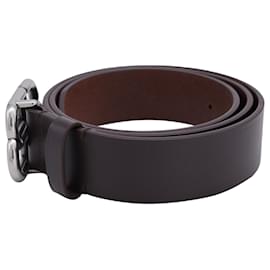 Balenciaga-Cinto grande com logotipo Balenciaga BB em couro marrom-Marrom