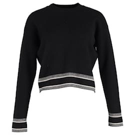 Dior-Dior Black Striped Logo Hem Sweater in Black Cashmere-Black