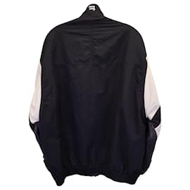Balenciaga-Balenciga-Trainingsanzug-Jeansjacke mit Einsätzen aus schwarzer Baumwolle-Schwarz