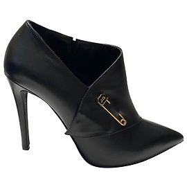 John Galliano Nappa Ankle Boots in Black Leather Black