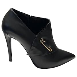 John Galliano-John Galliano Nappa Ankle Boots in Black Leather-Black