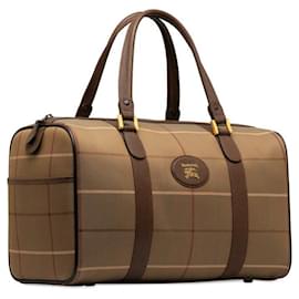 Burberry-Plaid Canvas Handbag-Other