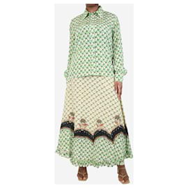 Etro-Conjunto de camisa y falda larga de seda con estampado multicolor - talla UK 12-Multicolor