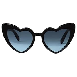 Saint Laurent-Schwarze herzförmige Sonnenbrille von Lou Lou-Schwarz