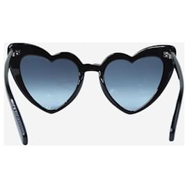 Saint Laurent-Black Lou Lou heart shaped sunglasses-Black