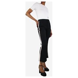 Gucci-Black high-rise striped trousers - size UK 6-Black