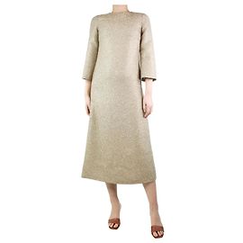 Bella Freud Robe midi en lurex doré - taille UK 8 Doré