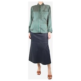 By Malene Birger-Blue leather midi skirt - size UK 8-Blue