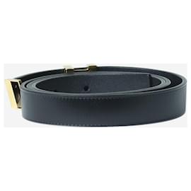Louis Vuitton-Black branded buckle skinny belt-Black