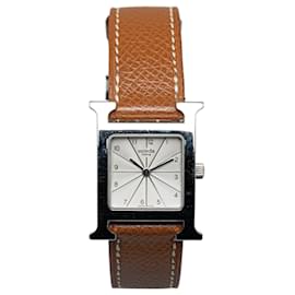 Hermès-Hermes Brown Quartz Heure H Watch-Other