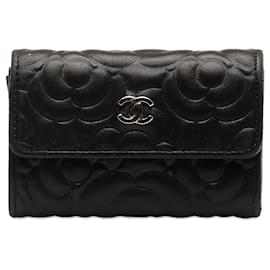 Chanel-Porte-cartes noir CC Camellia Chanel-Noir