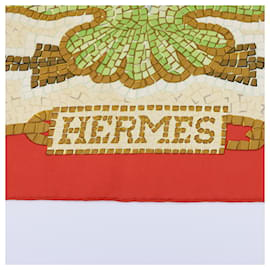 Hermès-Sciarpa Hermès con motivo provenzale originariamente disegnato da Hugo Grygkar-Rosso