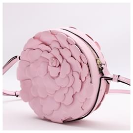 Valentino Garavani-VALENTINO GARAVANI Atelier Round Petal-Effect Leather Cross-Body Bag - Light Pink-Pink