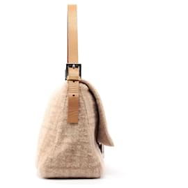 Fendi-FENDI Bags Wool Beige Baguette-Beige