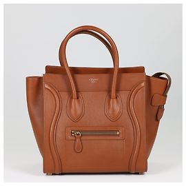 Céline CELINE Micro bagagem em couro de bezerro bebê em Sienna Marrom