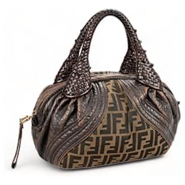 Fendi-BOLSO FENDI HOBO ZUCCA CON MONOGRAMA-Castaño