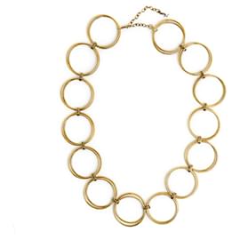 Saint Laurent-Saint Laurent Collier double round link necklace sautoir-Doré