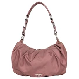 Prada-BORSA HOBO PRADA A TRIANGOLO IN NYLON-Rosso